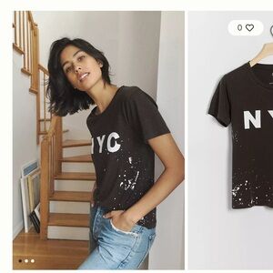 Anthropologie paint splatter NYC tee